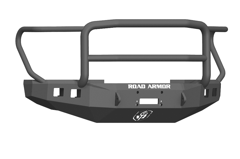 Road Armor 617F5B 2017-2020 Ford F250/F350 Winch Front Bumper with Lonestar Guard and Square Light Holes - Satin Black-BumperStock