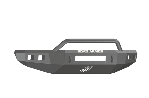 Road Armor 914R4B-NW 2014-2021 Toyota Tundra Non-Winch Front Bumper with Pre-Runner Guard and Square Light Holes - Satin Black-BumperStock