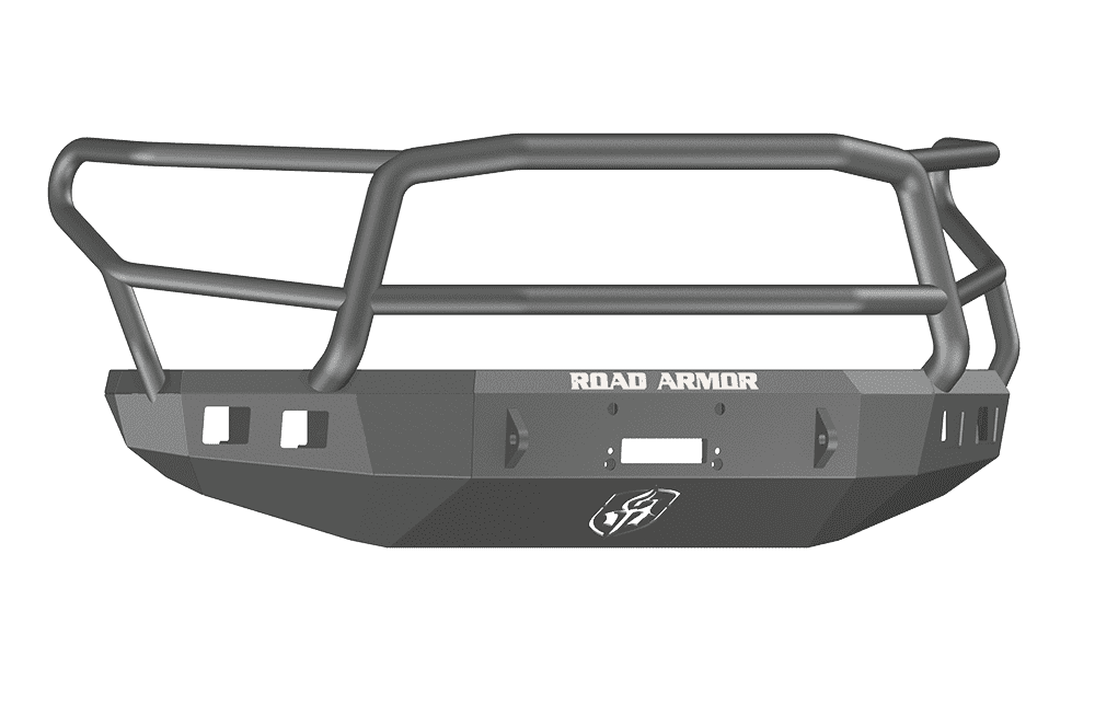 Road Armor 914R5B 2014-2021 Toyota Tundra Winch Front Bumper with Lonestar Guard and Square Light Holes - Satin Black-BumperStock